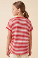 Football Patched Striped Knit Game Day Top