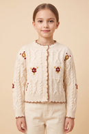 Floral Embroidered Sweater Cardigan