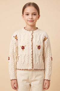 Floral Embroidered Sweater Cardigan