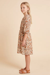 Smocked Neckline Floral Puff Sleeve Dress
