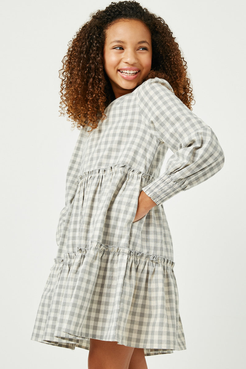 Tiered Plaid Print Dress