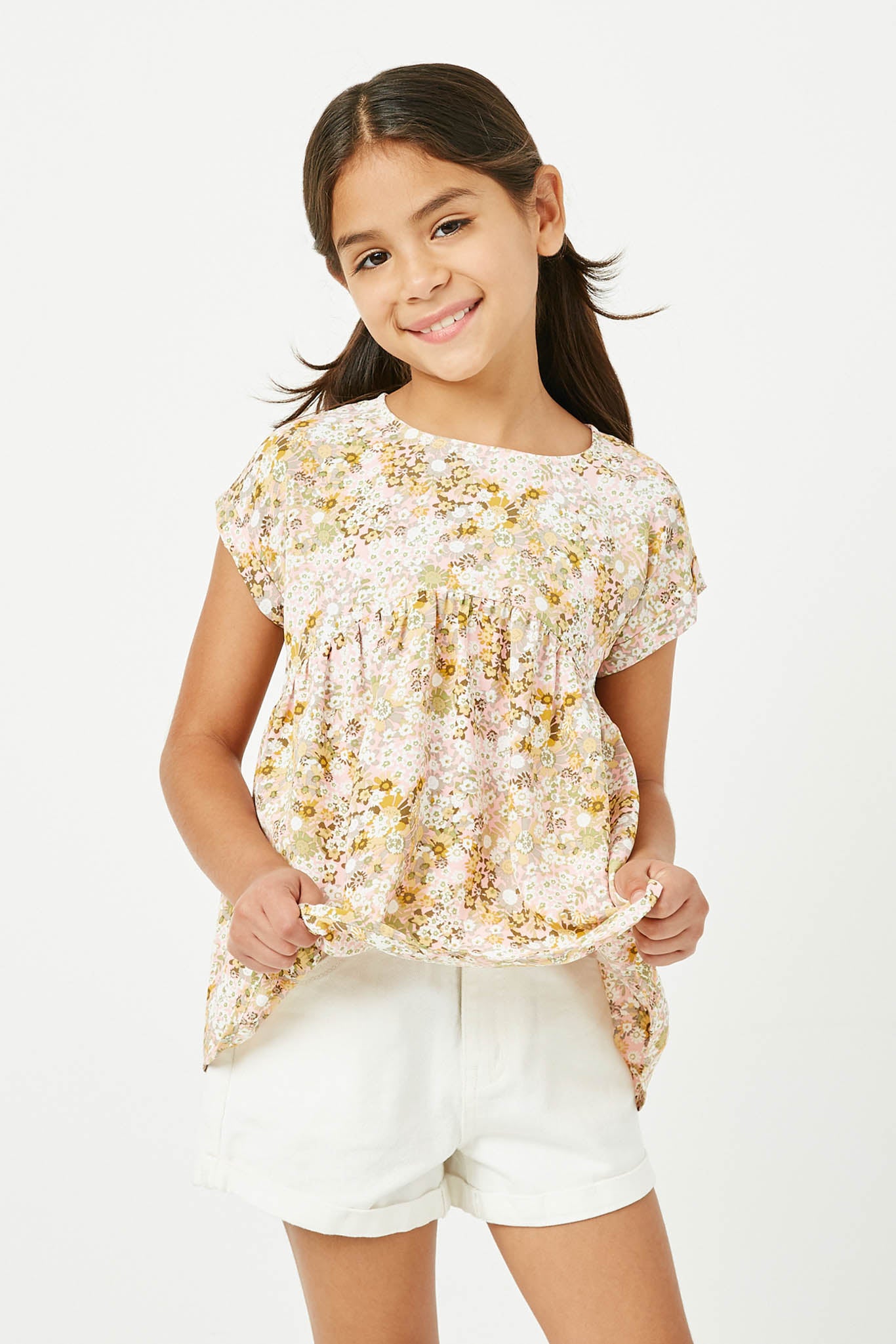 Mixed Floral Peplum Top