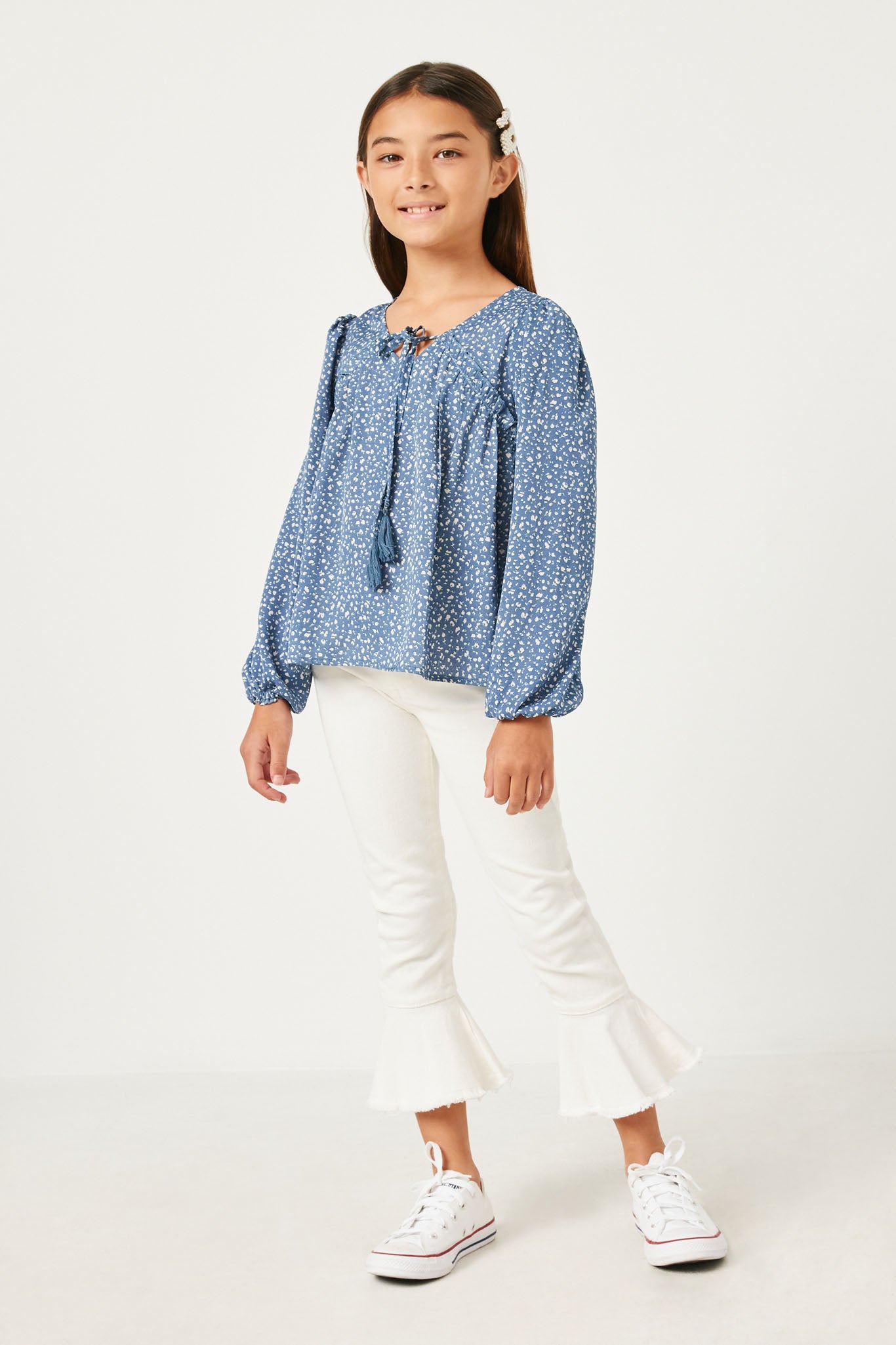 Tasseled Long Sleeve Top