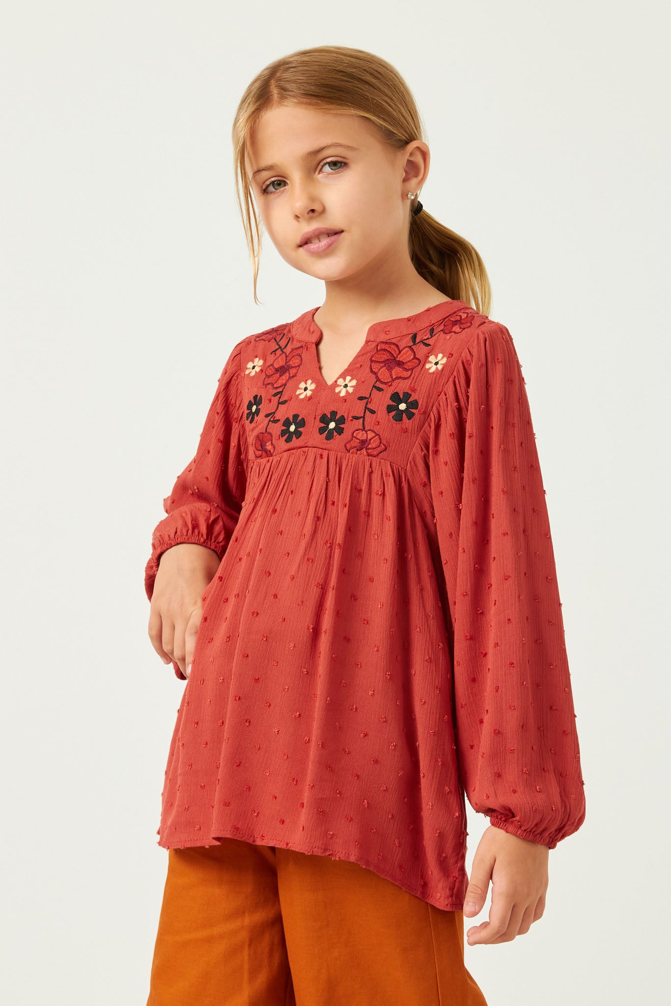 Girls Swiss Dot Long Sleeve Shirt | Cute Girls' Clothes – Hayden Girls