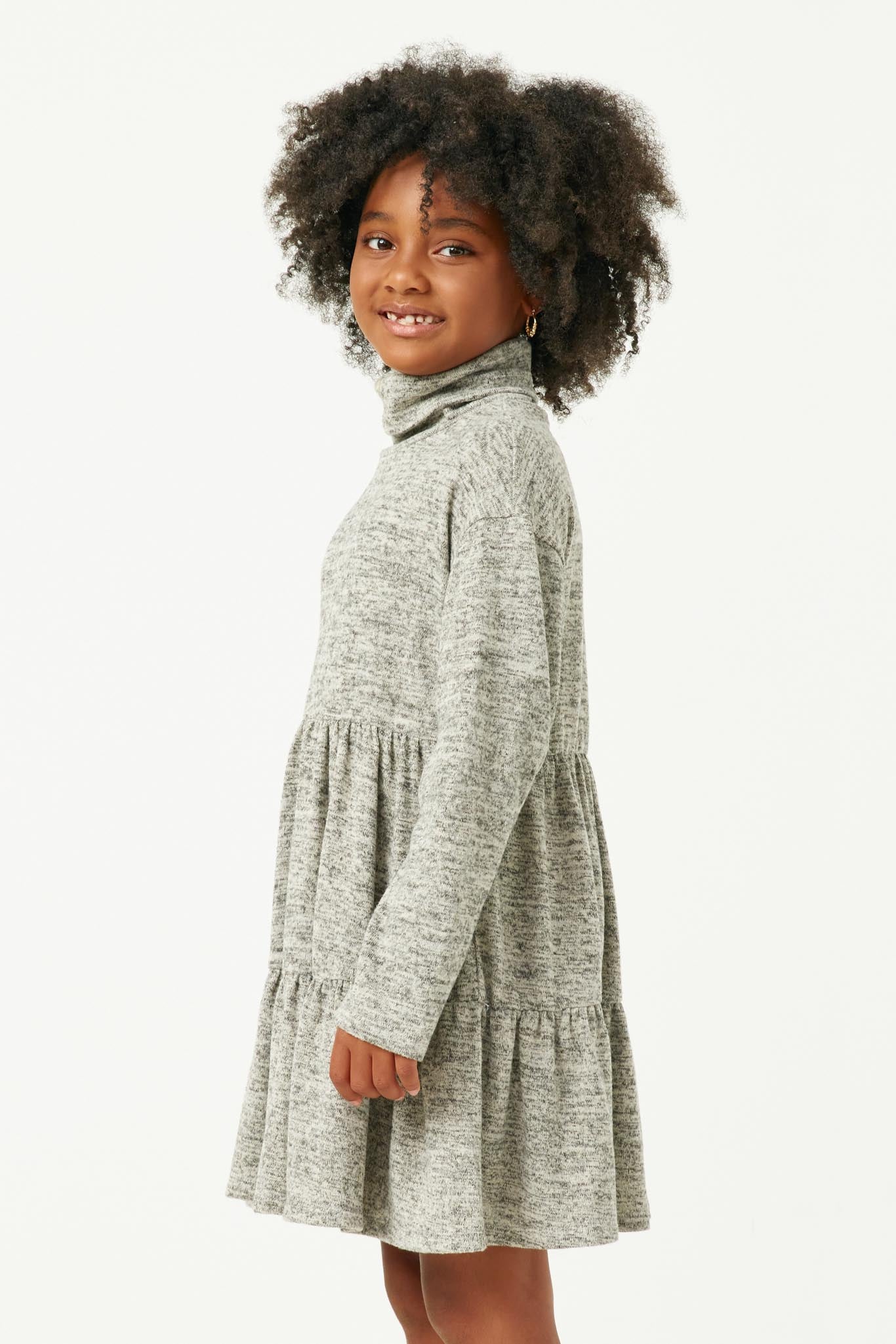 Marled Knit Long Sleeve Turtleneck Tunic