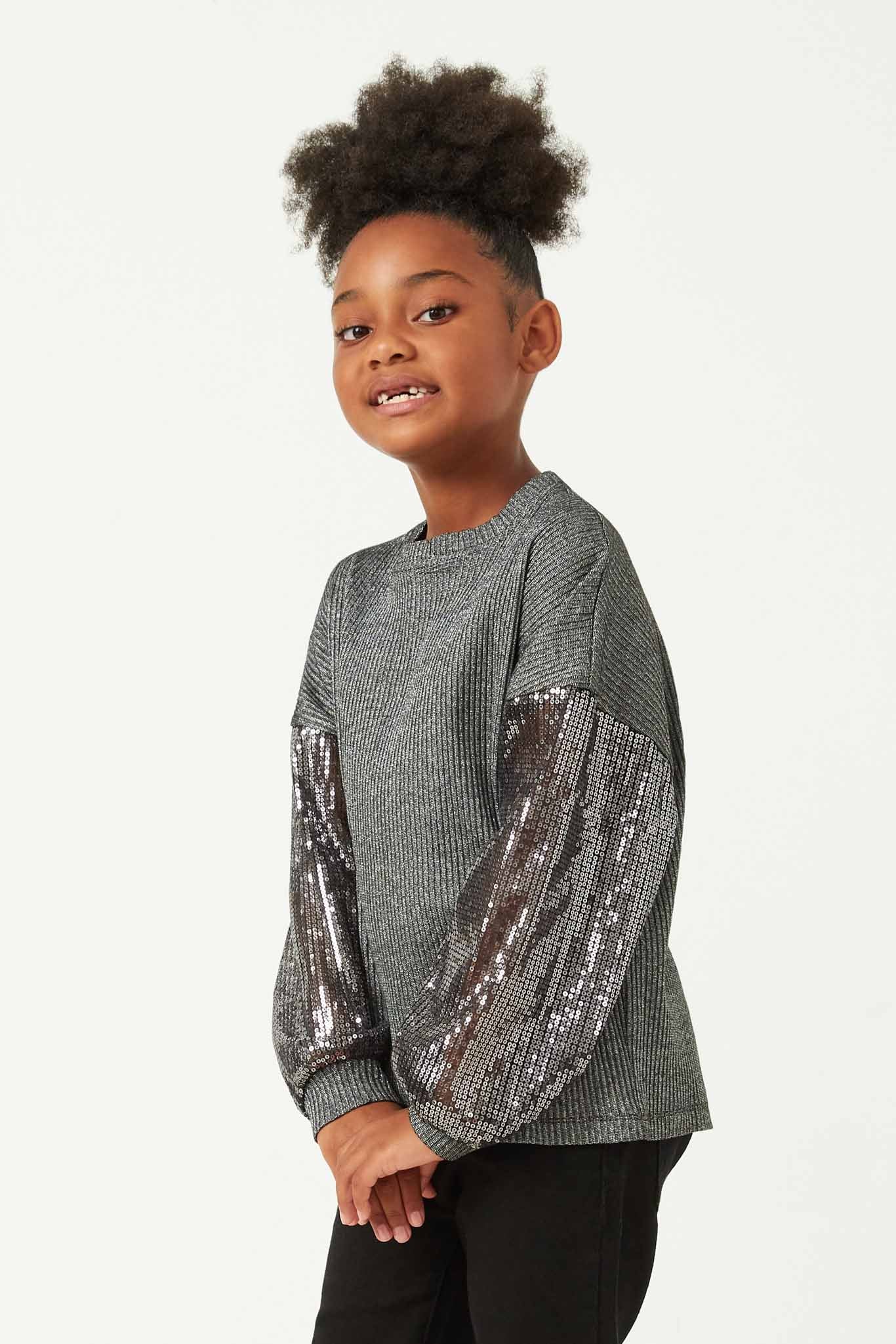 girls long sleeve sequin dress Girls: The Fun Is Here Rainbow Sequin Dress Shop the Mint