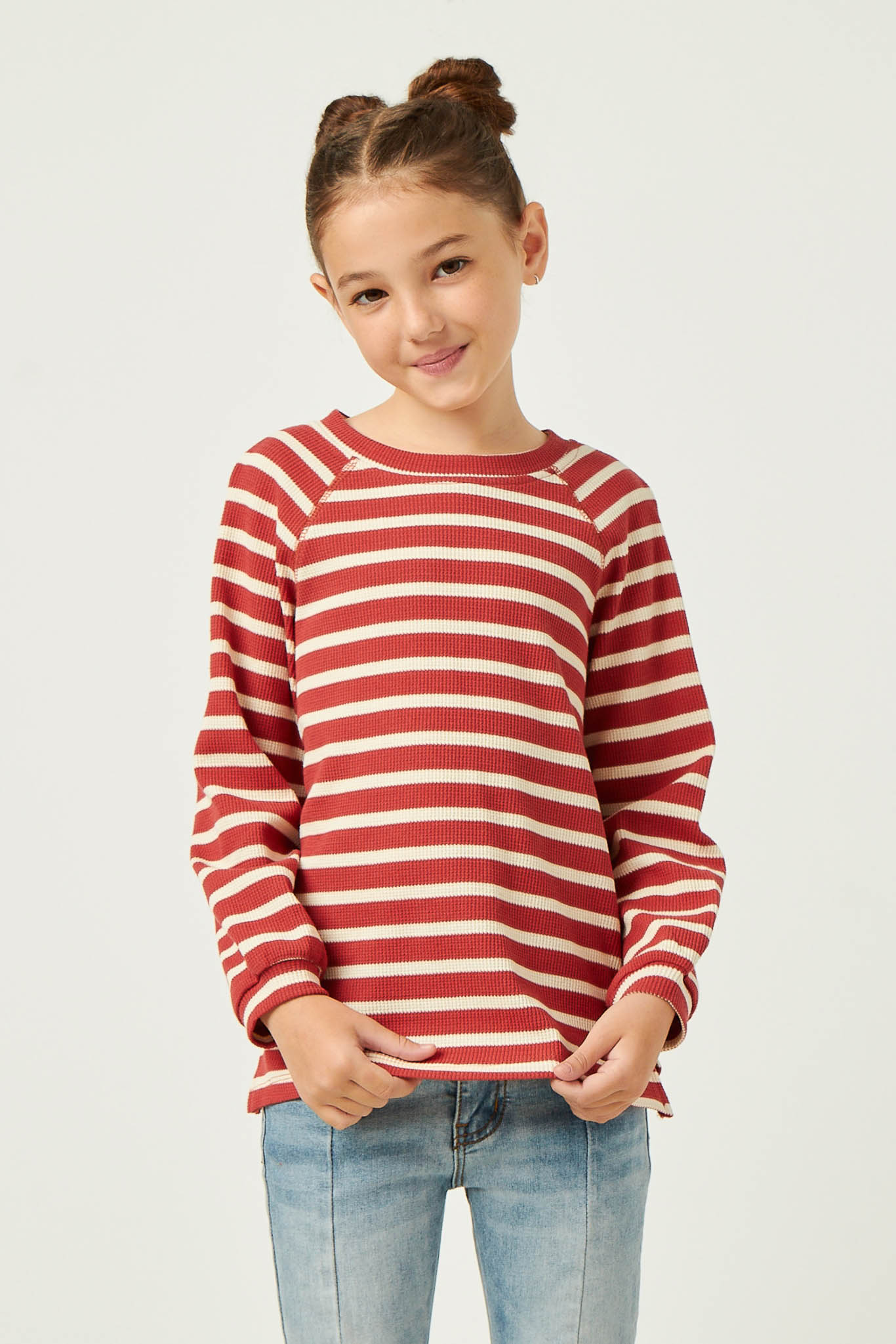 Girls Waffle Long Sleeve T Shirt | Cute Girls' Clothes