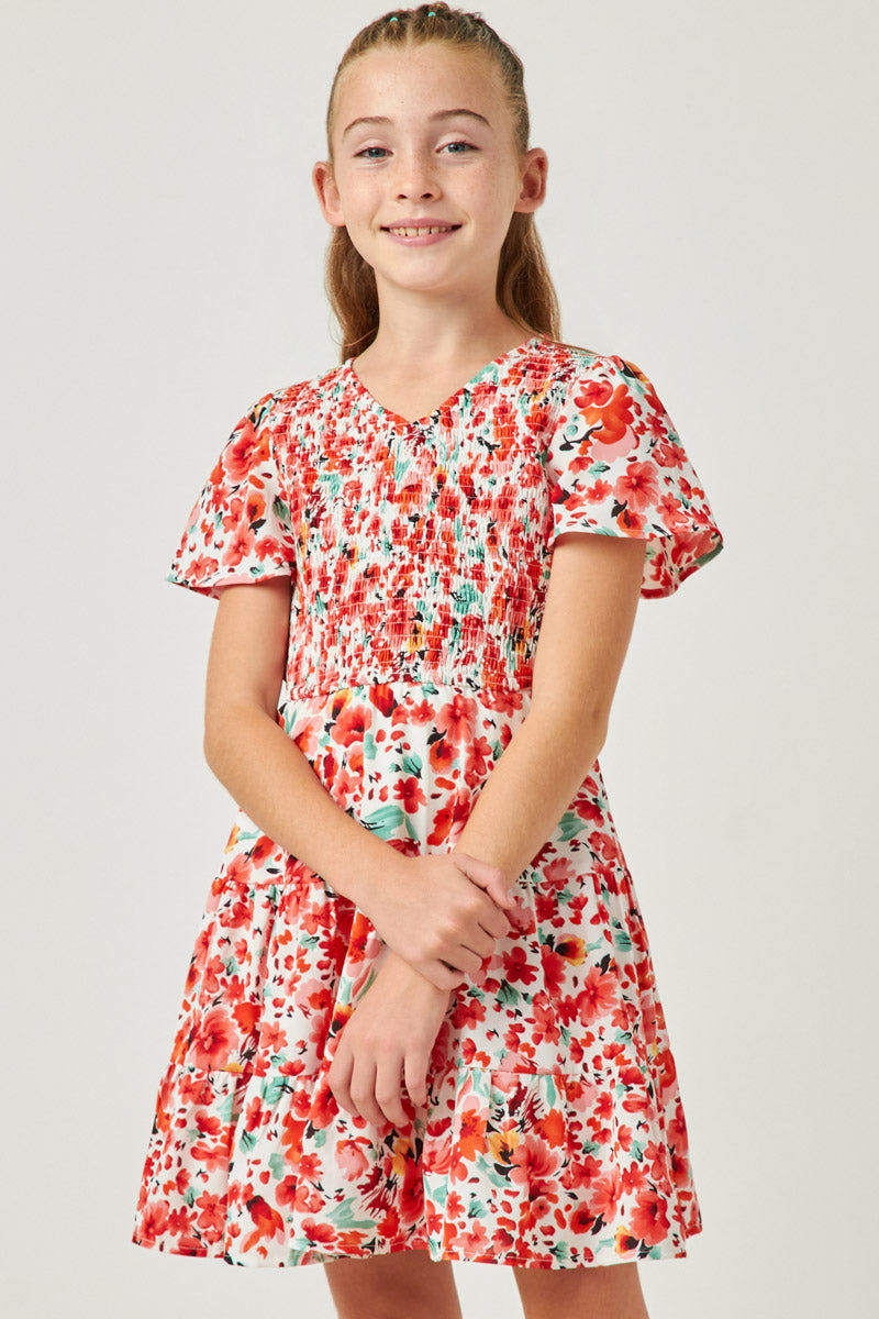 Girl Semi Formal Floral Dress | Cute Girls' Clothes Red / L Red Girl's Dresses Mini Dresses Hayden Girls Girl Semi Formal Floral Dress | Cute Girls' Clothes Red / L Red Girl's Dresses Mini Dresses Hayden Girls