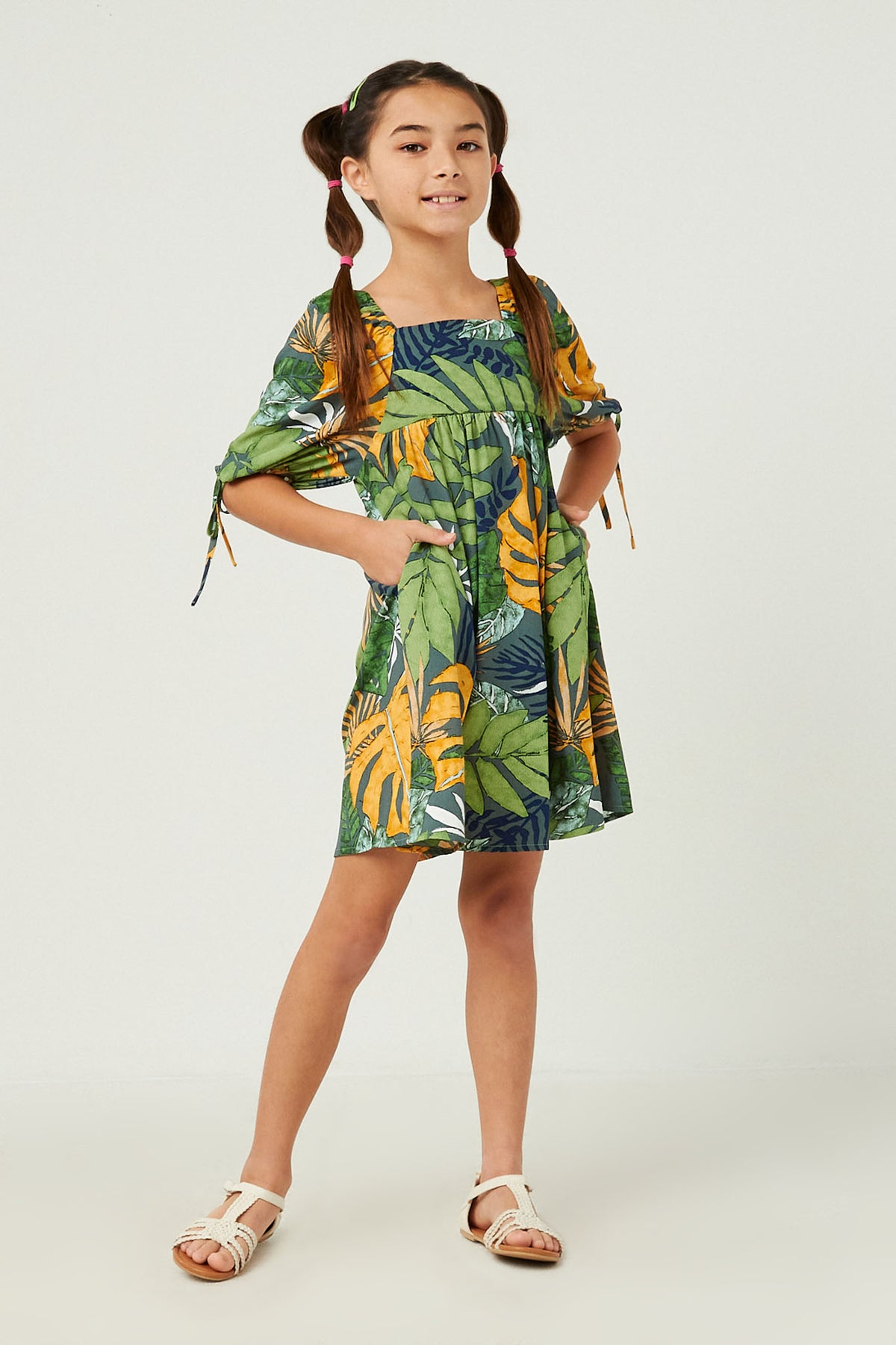 print tie dress Toperth Green Halter Neck Cut-Out Midi  Toperth Basic style Sheer Dress | Light Travel Print