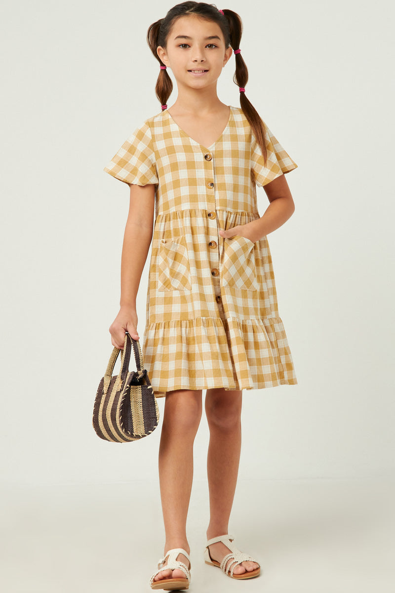 Plaid Patch Pocket Button Down Dress Plaid Patch Pocket Button Down Dress