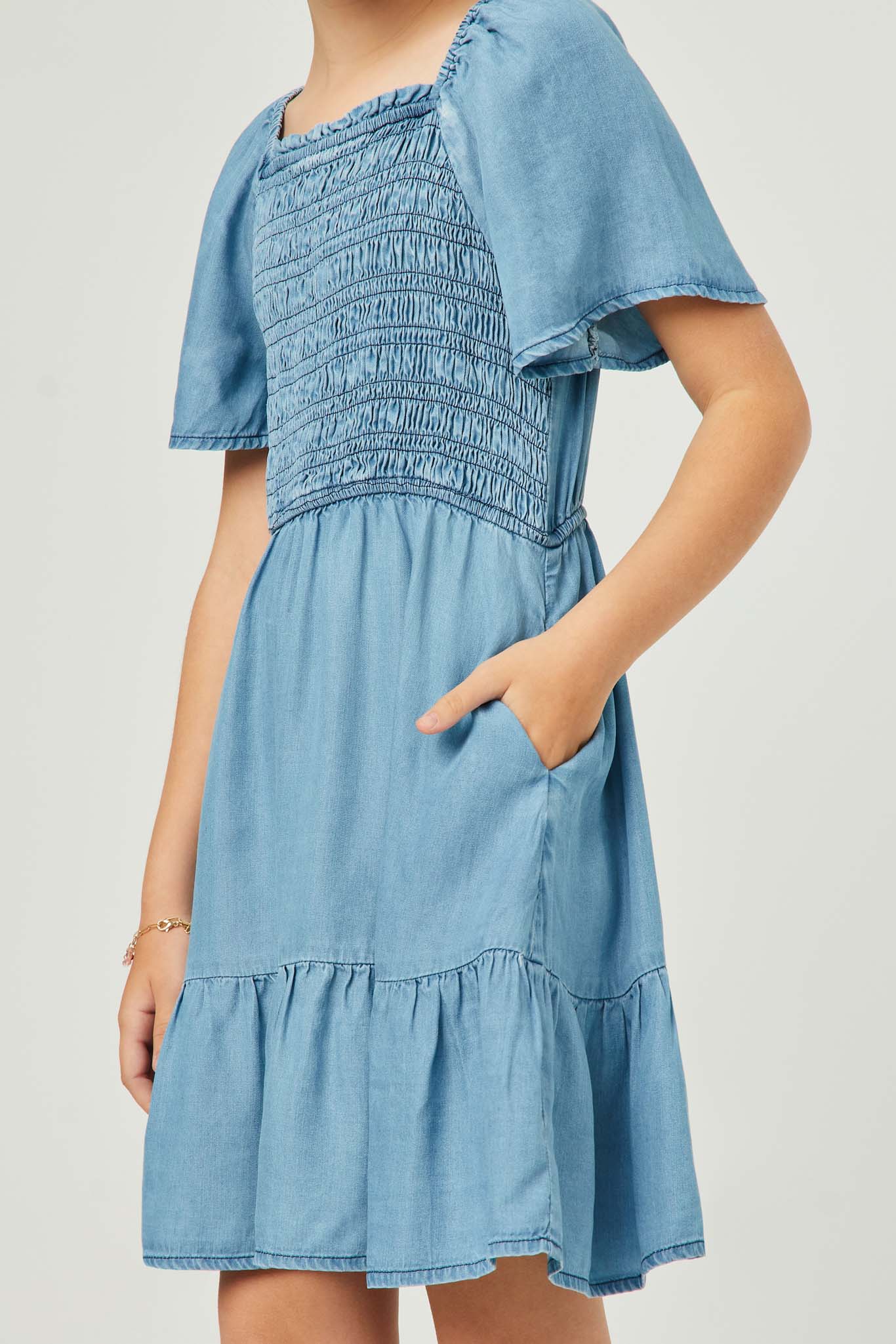 Girl Semi Formal Denim Dress| Cute Girls' Clothes Light Denim / XL Light Denim Girl's Dresses Mini Dresses Hayden Girls Girl Semi Formal Denim Dress| Cute Girls' Clothes Light Denim / XL Light Denim Girl's Dresses Mini Dresses Hayden Girls