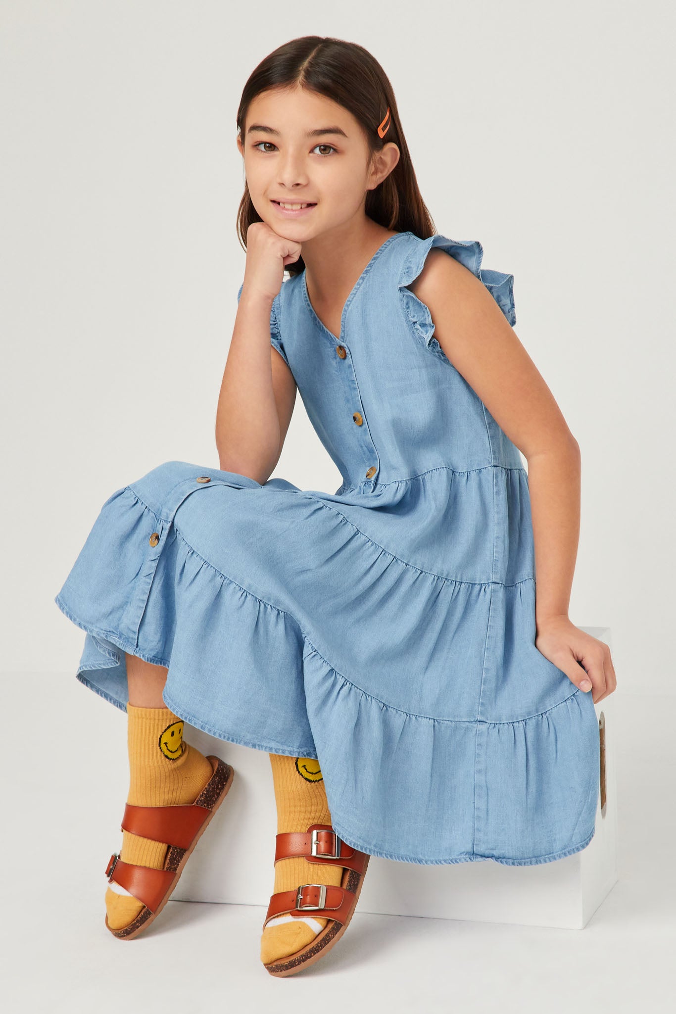 Ruffle Button Down Tiered Dress