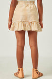 GY5680 Mustard Girls Striped Asymmetric Ruffle Skirt Back