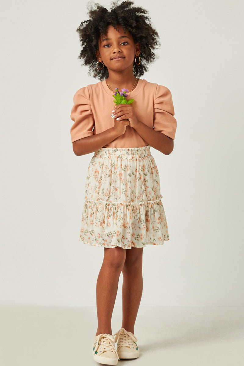 Girl Textured Tiered Skirts| Cute Girls' Clothes Ivory / S Ivory Girl's Bottoms Skirts Hayden Girls