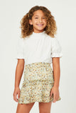 GY5844 SAGE Girls Ditsy Floral Ruffle Tiered Skirt Front