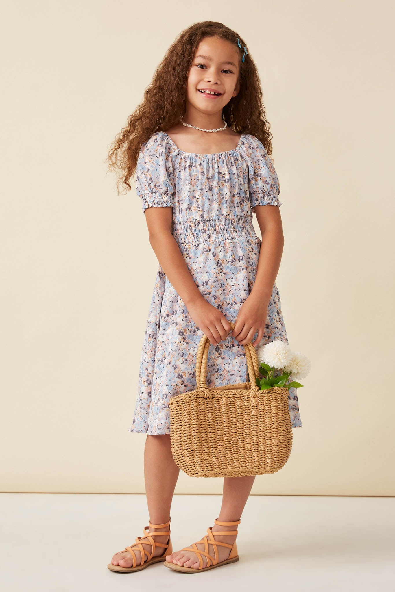 Girls Puff Sleeve Summer Dresses