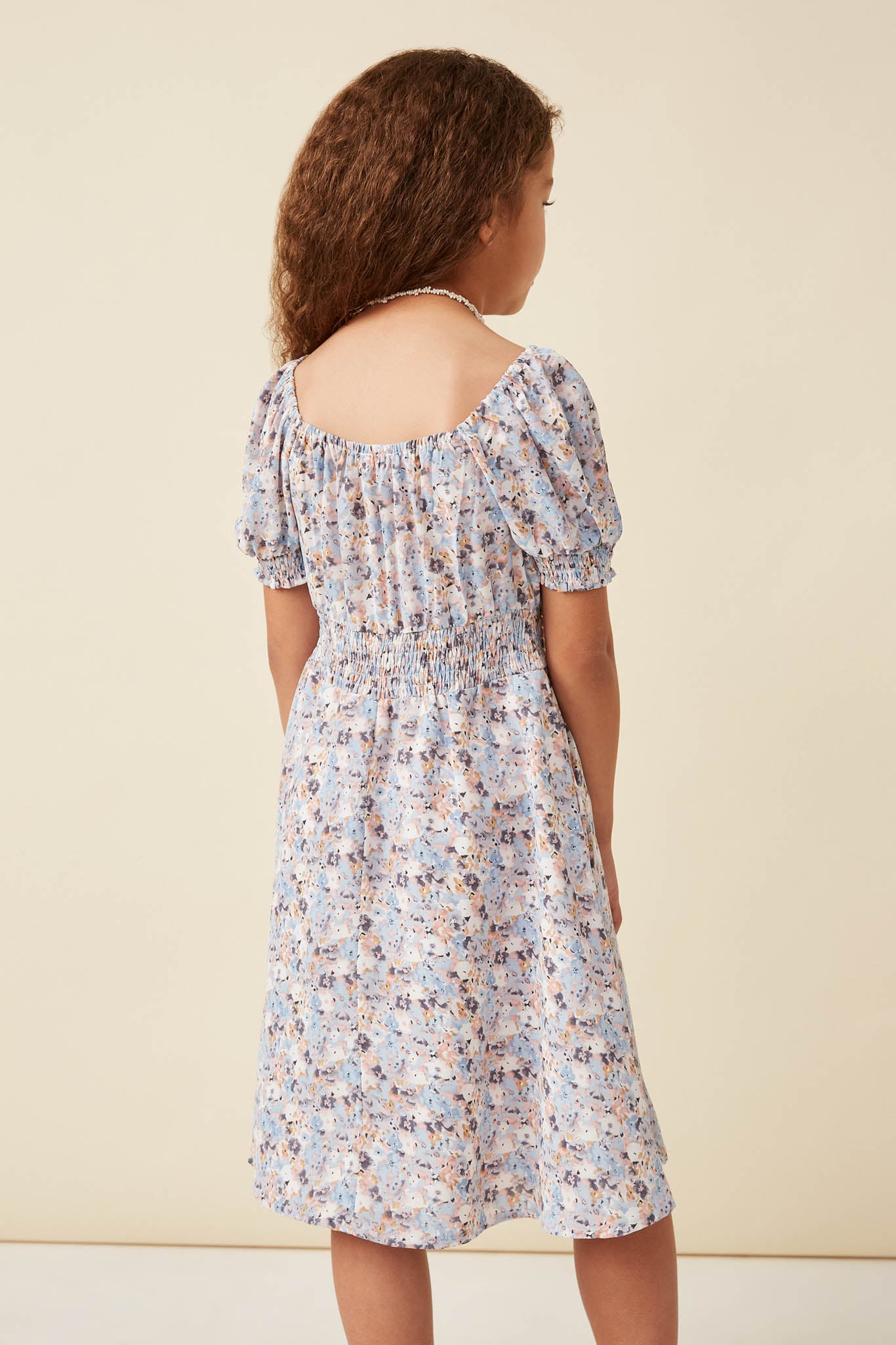 cute summer dresses puff sleeve Girls Mesh Puff Sleeve Summer Dresses