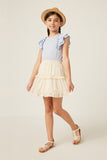 Marled Textured Ruffle Knit Tank