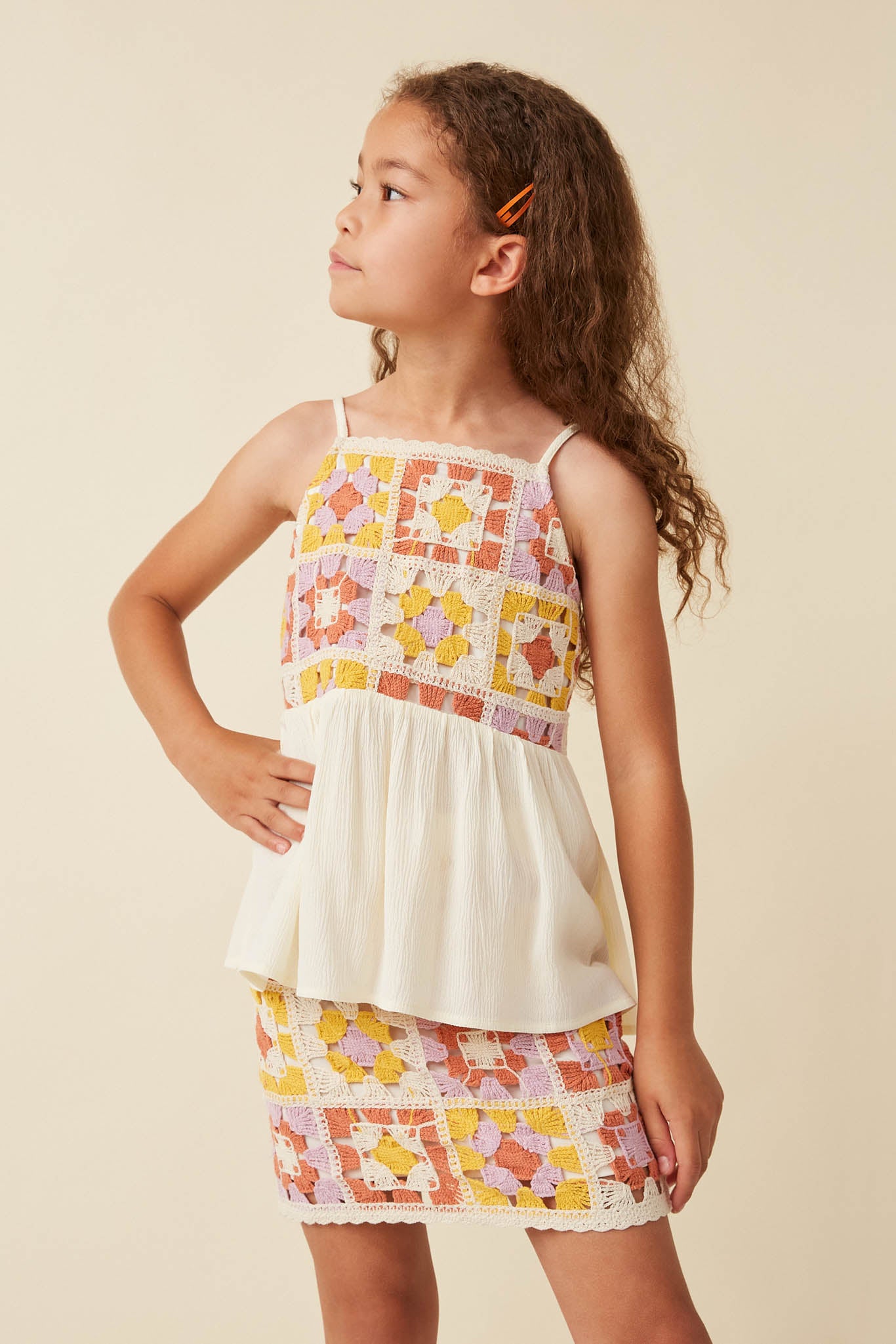 Crochet Paneled Babydoll Tank