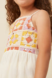 GY5945 Lavender Girls Crochet Paneled Babydoll Tank Detail