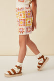 GY5946 LAVENDER Girls Crochet Quilted Mini Skirt Side