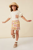 GY5946 LAVENDER Girls Crochet Quilted Mini Skirt Full Body