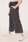 GY5972 CHARCOAL Girls Garment Dyed Tencel Wide Leg Pant Side