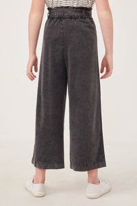 GY5972 CHARCOAL Girls Garment Dyed Tencel Wide Leg Pant Back