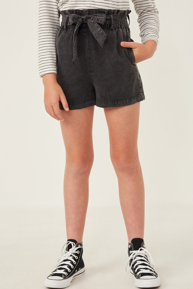 Garment Dyed Tencel Paperbag Shorts