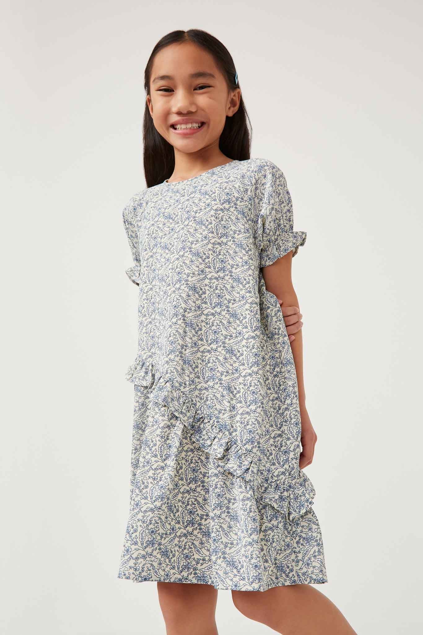 Girls Asymmetrical Casual Dresses | Cute Girls' Clothes Blue / S Blue *girl's Dresses Midi Dresses Hayden Girls Girls Asymmetrical Casual Dresses | Cute Girls' Clothes Blue / S Blue *girl's Dresses Midi Dresses Hayden Girls