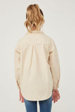 GY6148 IVORY Girls Distressed Detail Button Up Shacket Back