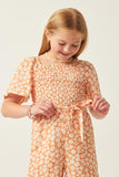 GY6151 Apricot Girls Floral Palazzo Jumper Detail