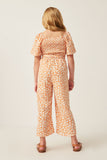 GY6151 Apricot Girls Floral Palazzo Jumper Back
