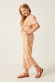 GY6151 Apricot Girls Floral Palazzo Jumper Side