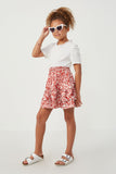 Girls Oil Print Layered Ruffle Skirt Full Body