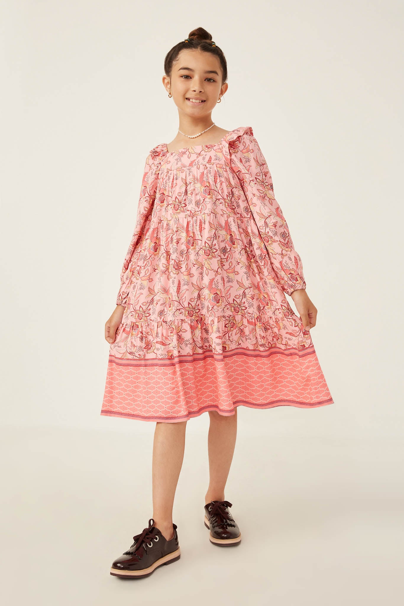 Girls Long Sleeve Causal Dresses | Cute Girls' Clothes Pink / M Pink *girl's Dresses Midi Dresses Hayden Girls Girls Long Sleeve Causal Dresses | Cute Girls' Clothes Pink / M Pink *girl's Dresses Midi Dresses Hayden Girls