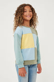 Color Blocked French Terry Pullover Top