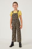 Floral Printed Corduroy Overalls