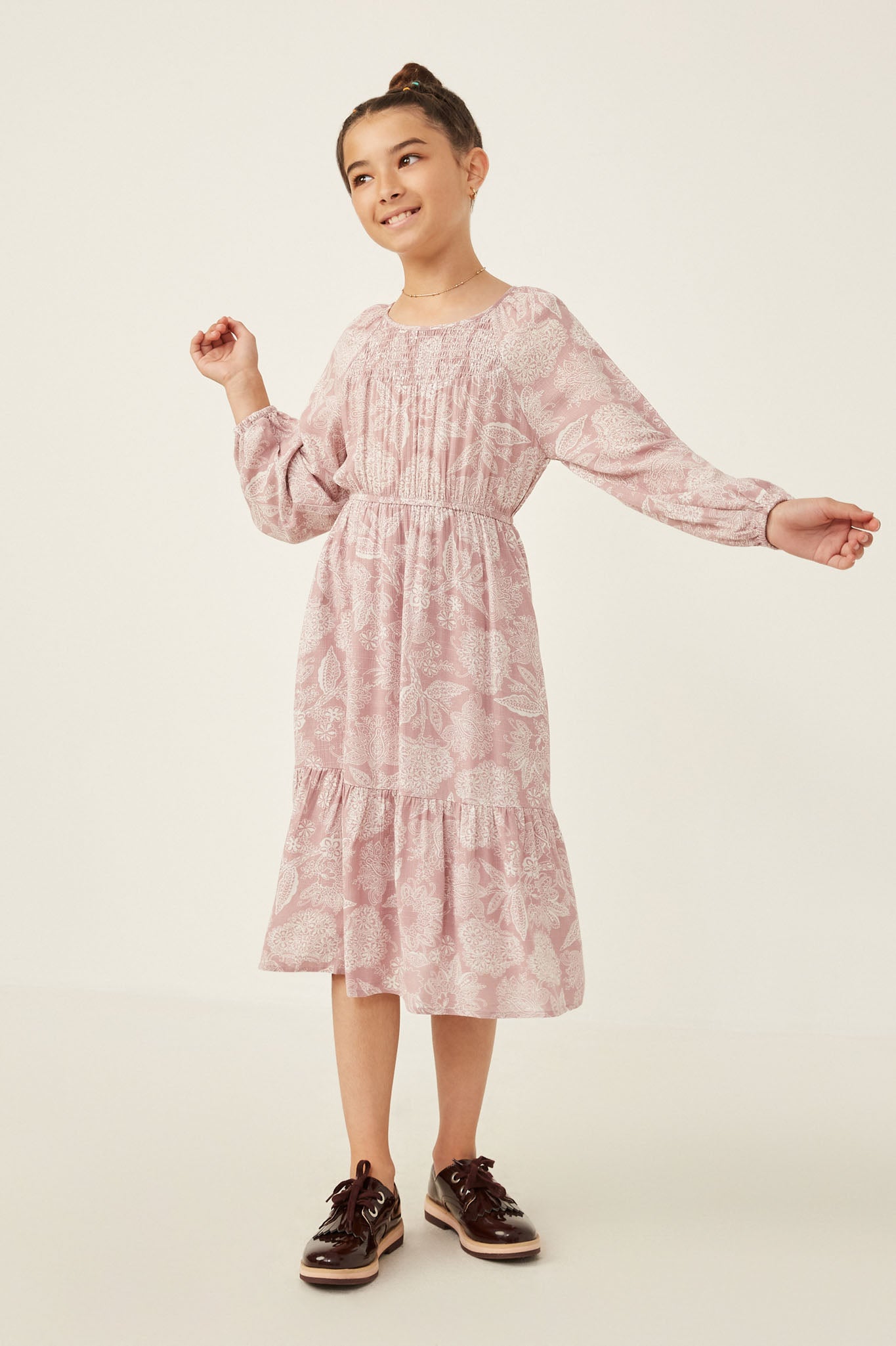 Botanical Paisley Smock Detailed Dress