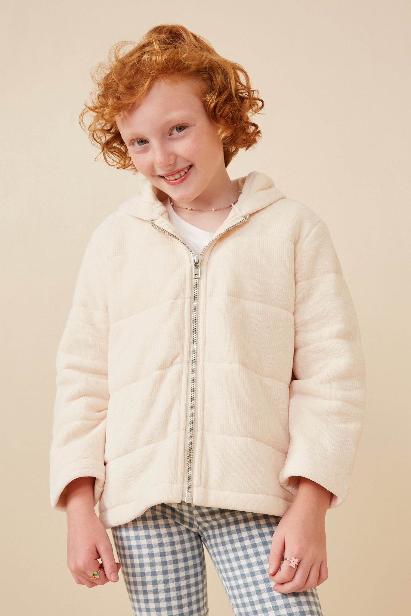Chenille Padded Hooded Jacket