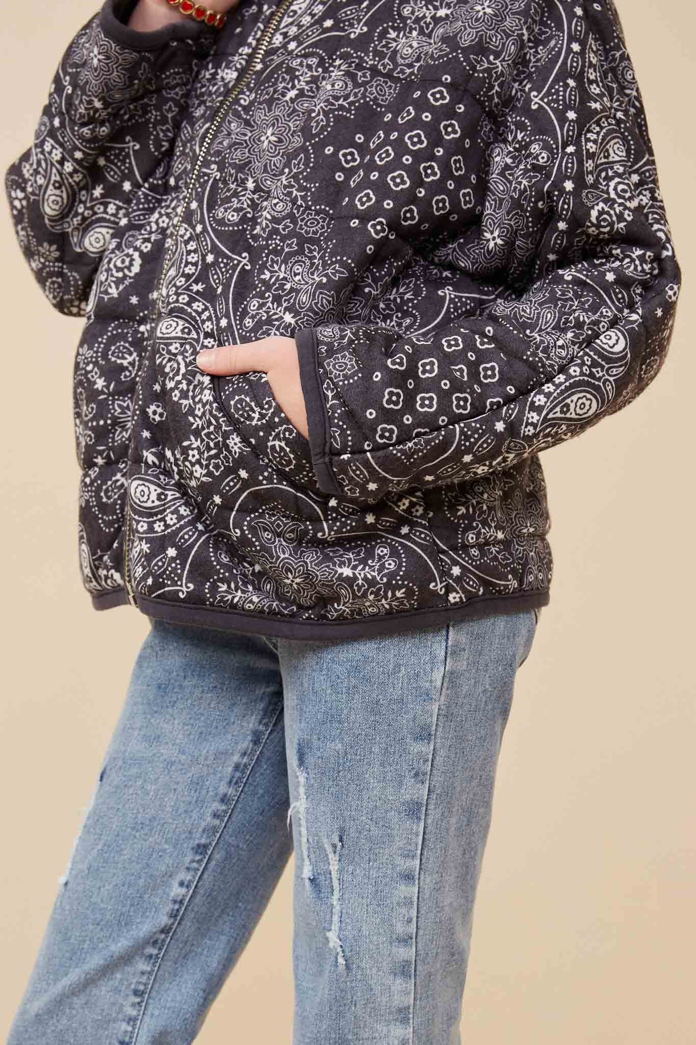 Bandana Printed Quilted Padded Jacket