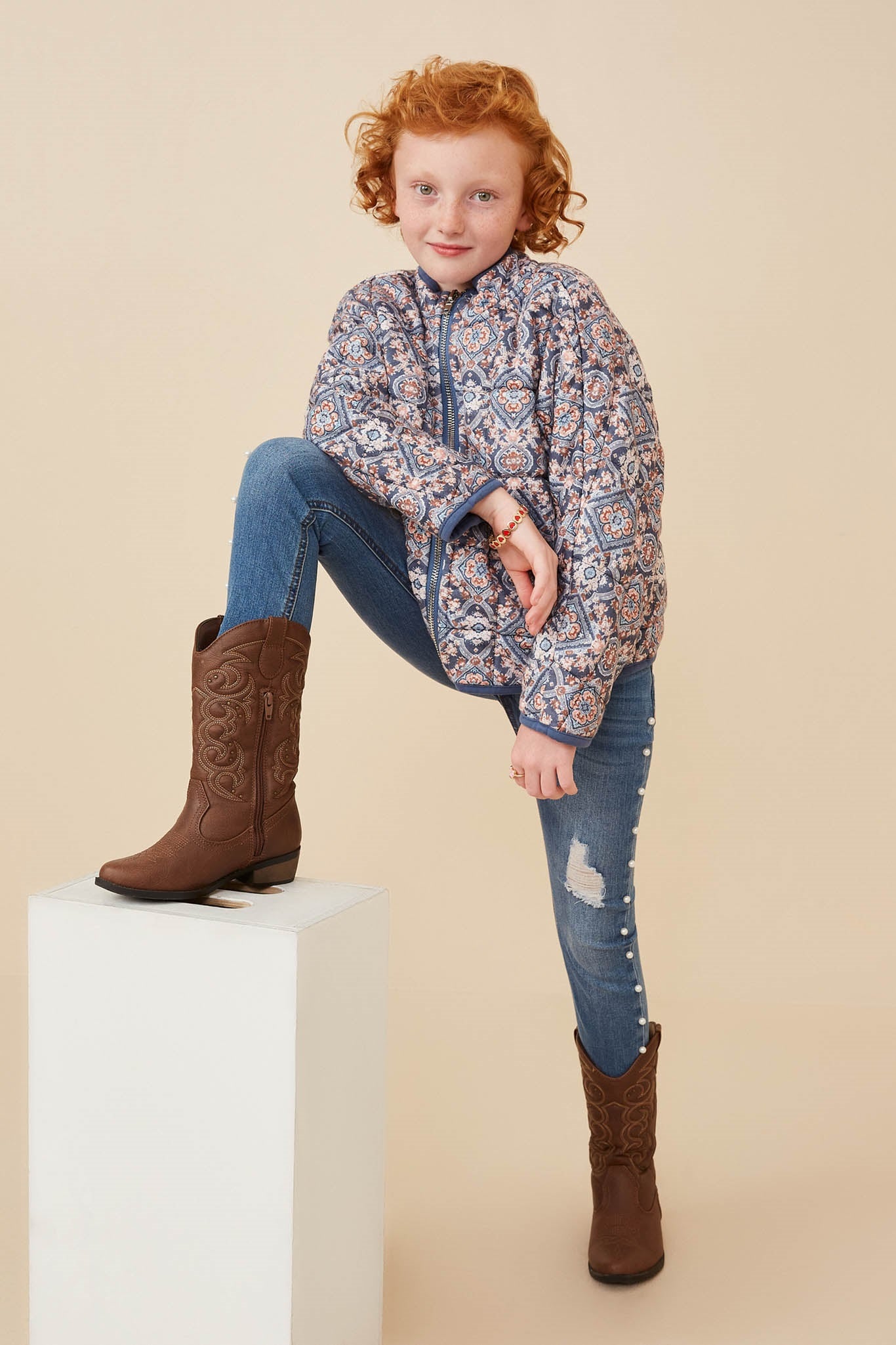 Antique Printed Quilted Padded Jacket