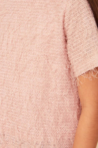 Girls Textured Stringy Short Sleeve Top Detail