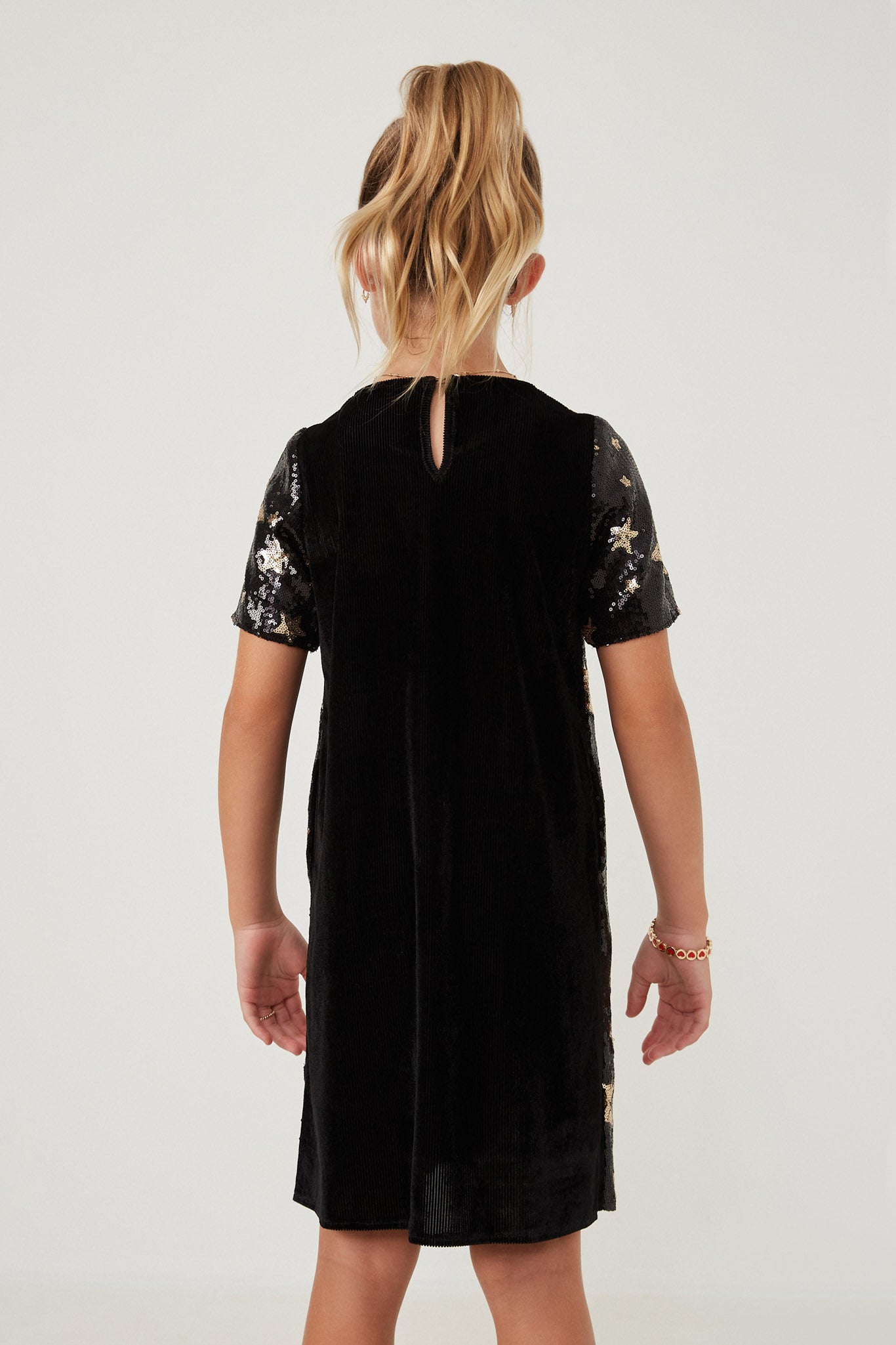 black velvet dress with gold stars Black Dress With Gold Stars