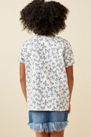 GY6445 Vanilla Girls Butterfly Print Dolman T Shirt Back