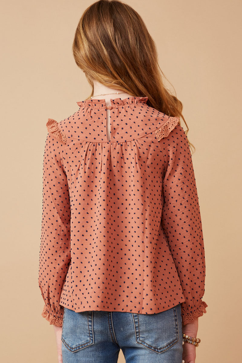 Girls Swiss Dot Long Sleeve Tops | Cute Girls' Clothes – Hayden Girls
