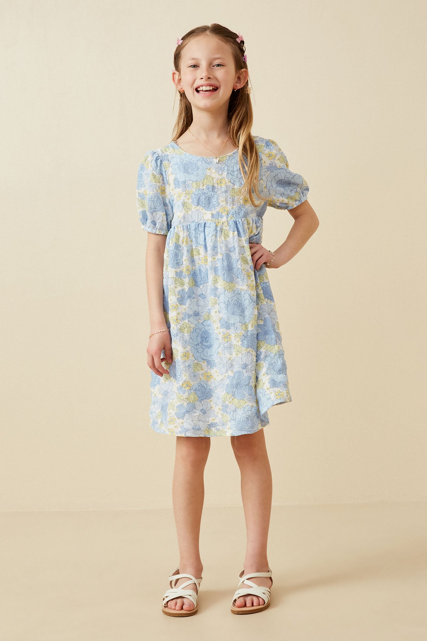 Textured Floral Strappy Back Dress