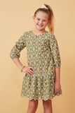 Girls Eyelet And Crochet Patterned Scallop Dress Front
