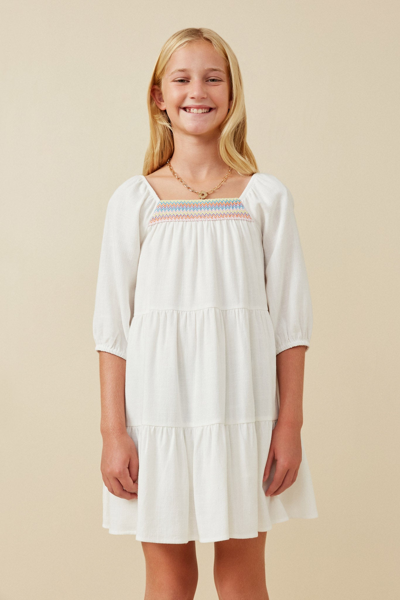 Girls Smock Detail Dress