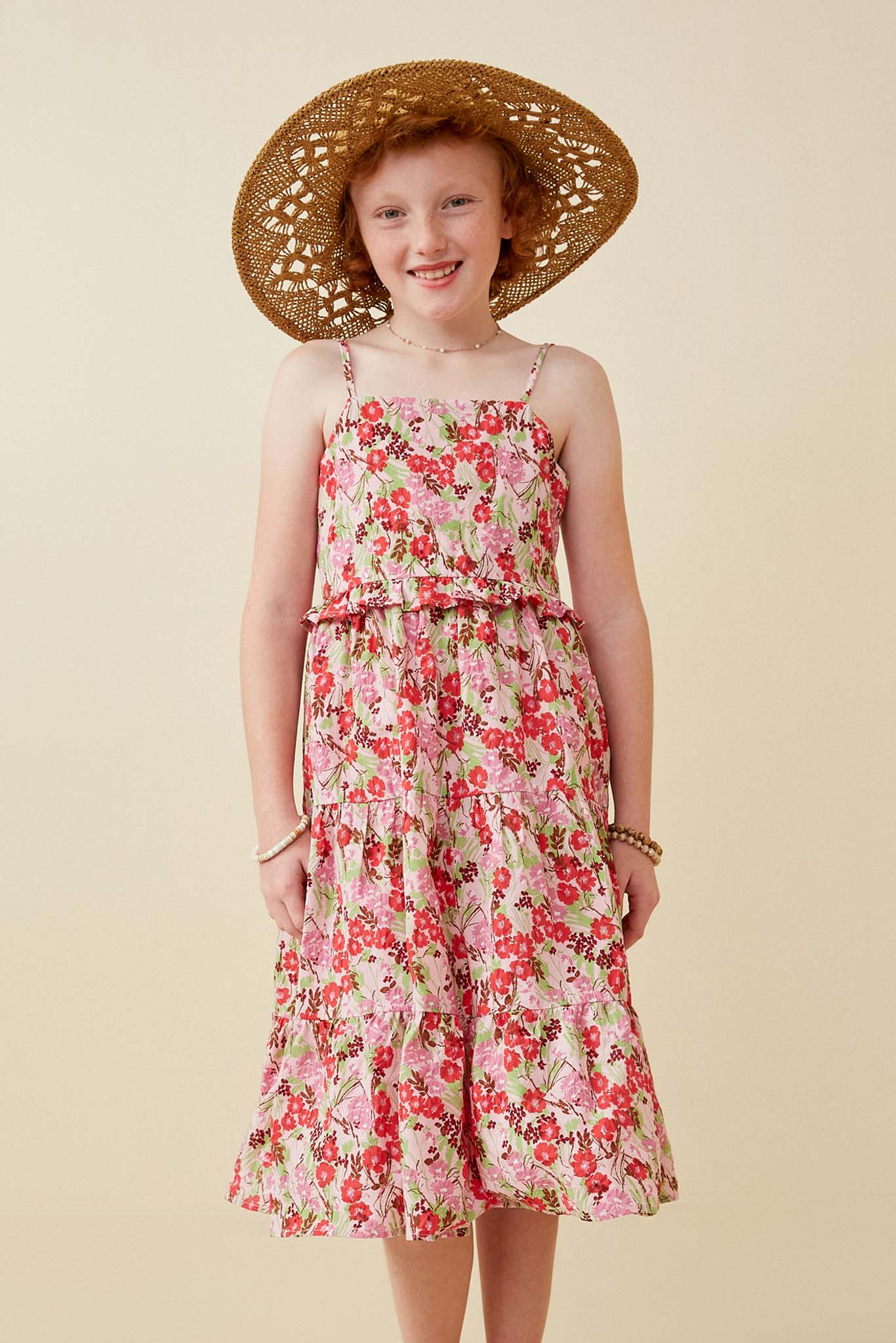 Floral Ruffled Smock Back Dress